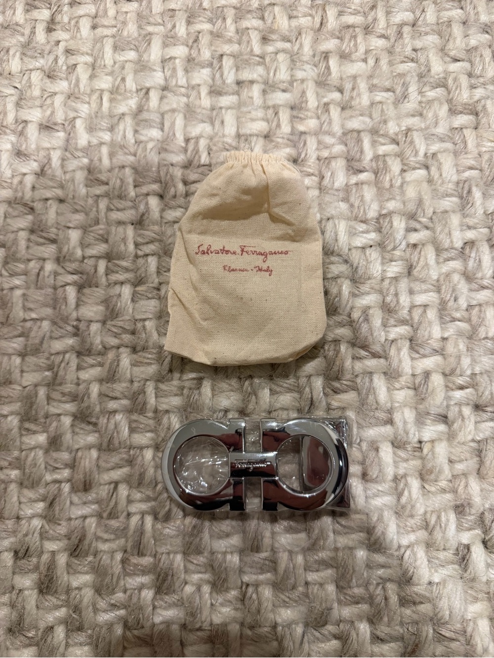 Salvatore Ferragamo Gancini Buckle Only NEW Silver Tone Replacement